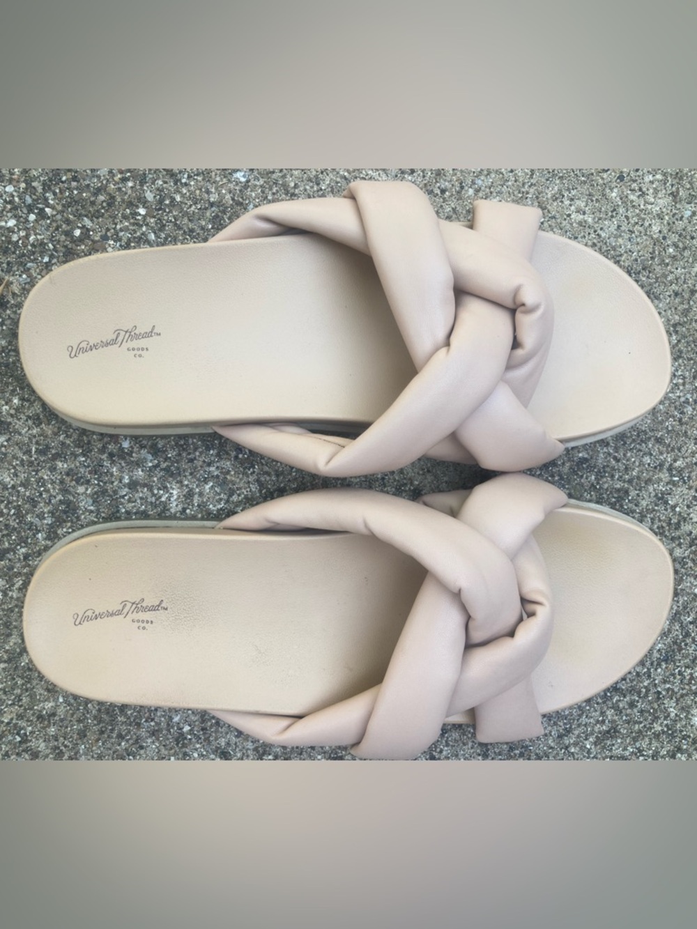 Universal Thread Braided Slide Sandals in Light Blush